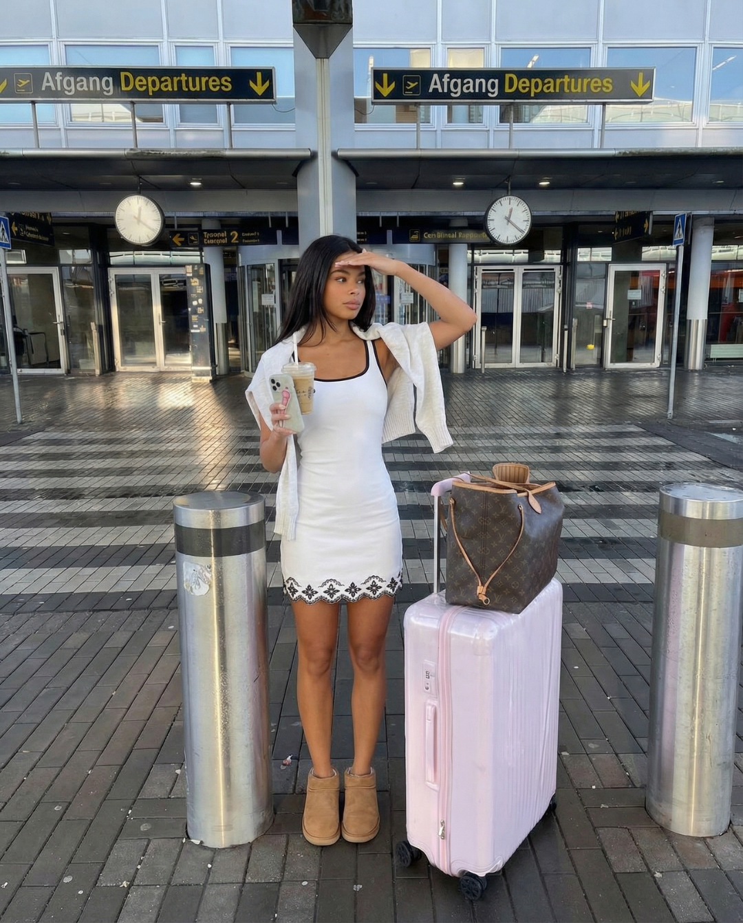 Contrast Trim Scalloped Mini Dress for Women