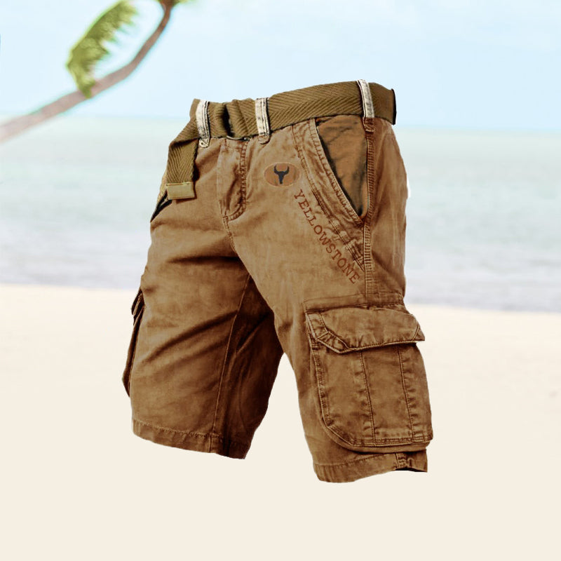 Belted Cargo Shorts for Men