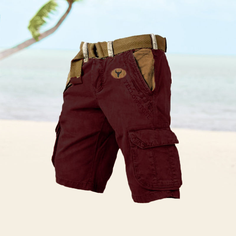 Belted Cargo Shorts for Men