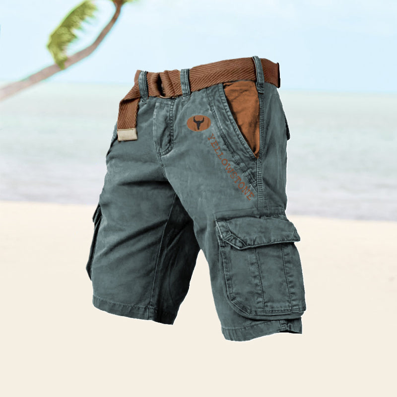 Belted Cargo Shorts for Men