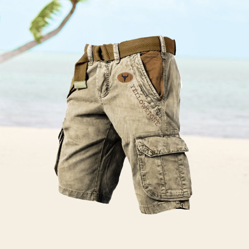 Belted Cargo Shorts for Men