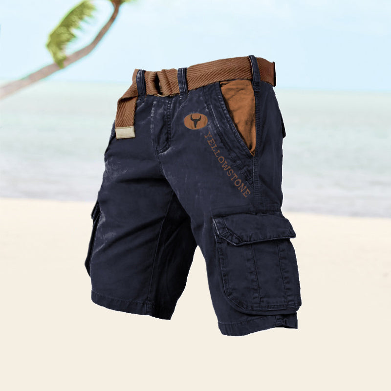 Belted Cargo Shorts for Men