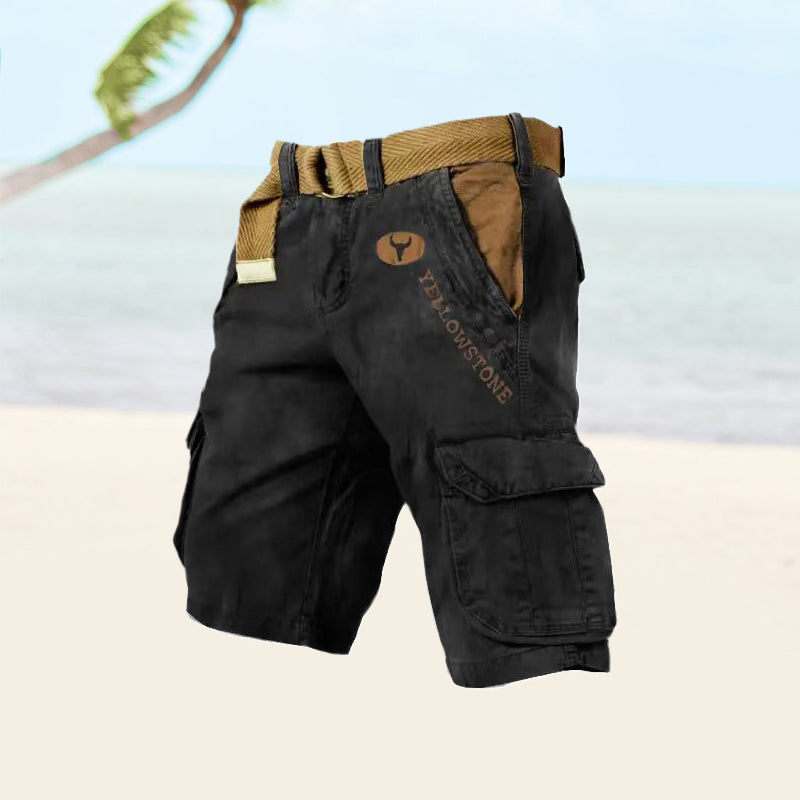 Belted Cargo Shorts for Men
