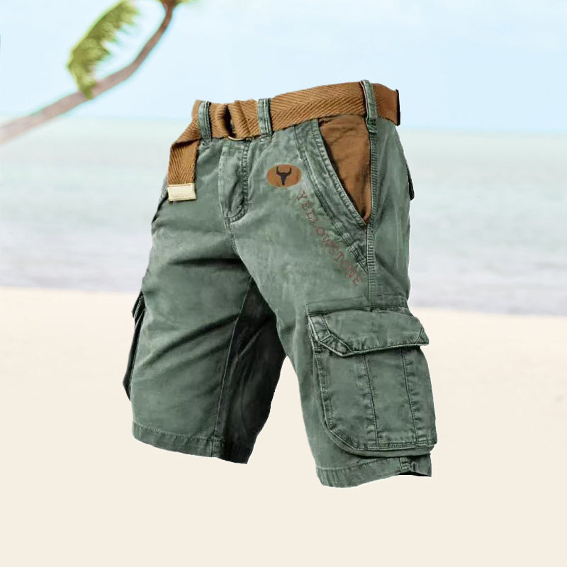 Belted Cargo Shorts for Men