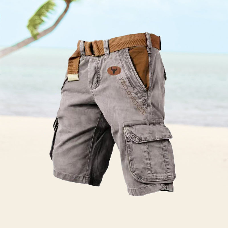 Belted Cargo Shorts for Men