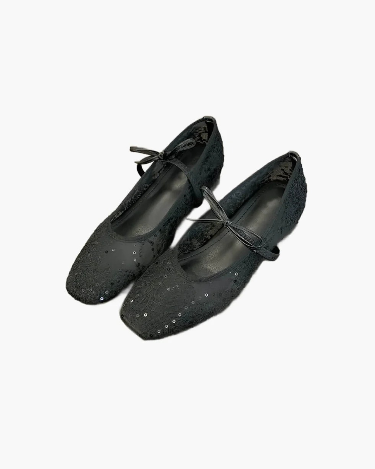Mesh Ballet Flats with Floral Pattern for Women
