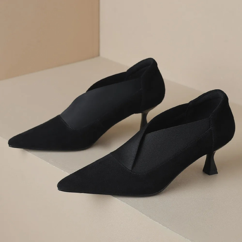 Pointed Toe Kitten Heels Ankle Boots for Women