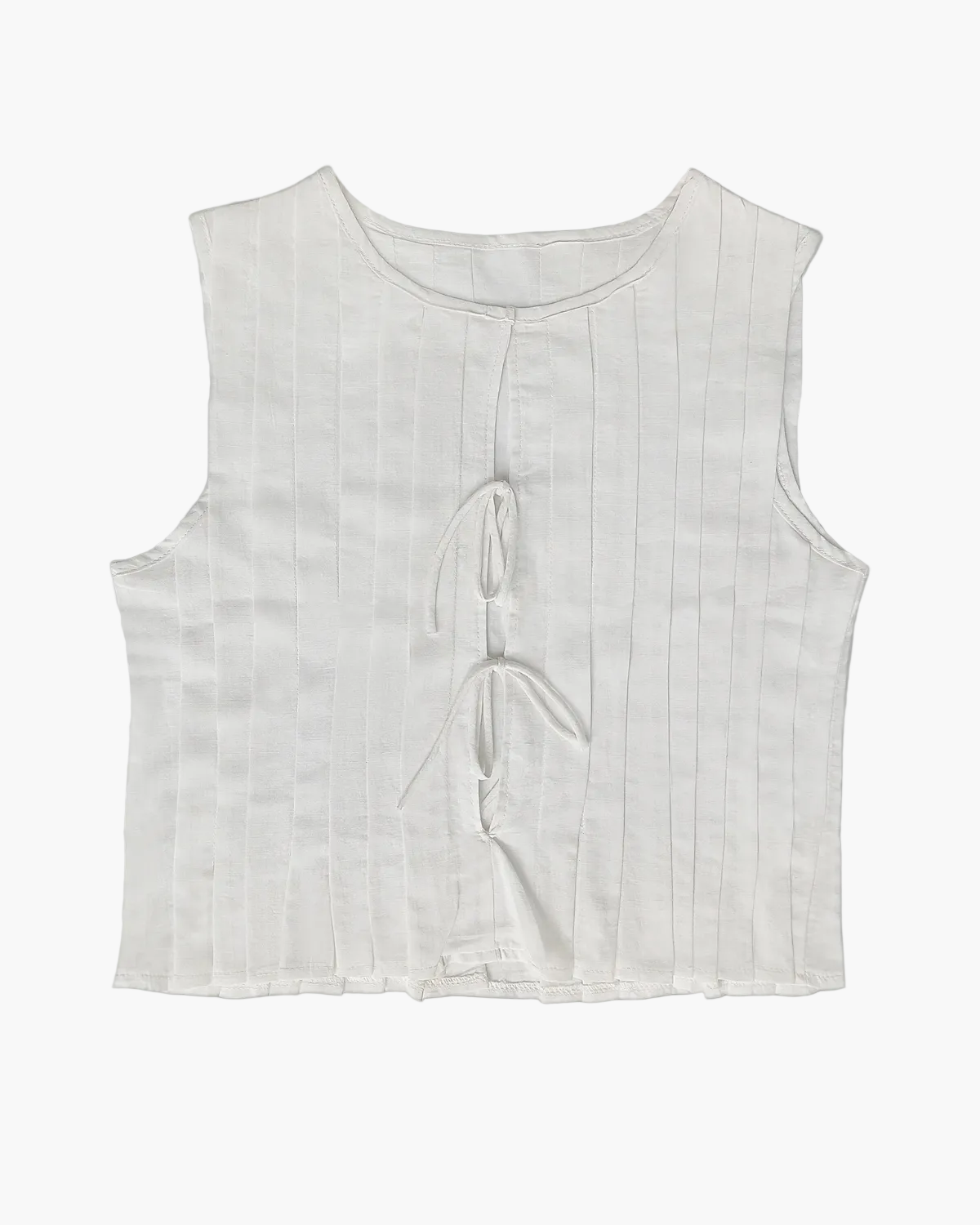 Sleeveless Peplum Top with Front Ties for Women