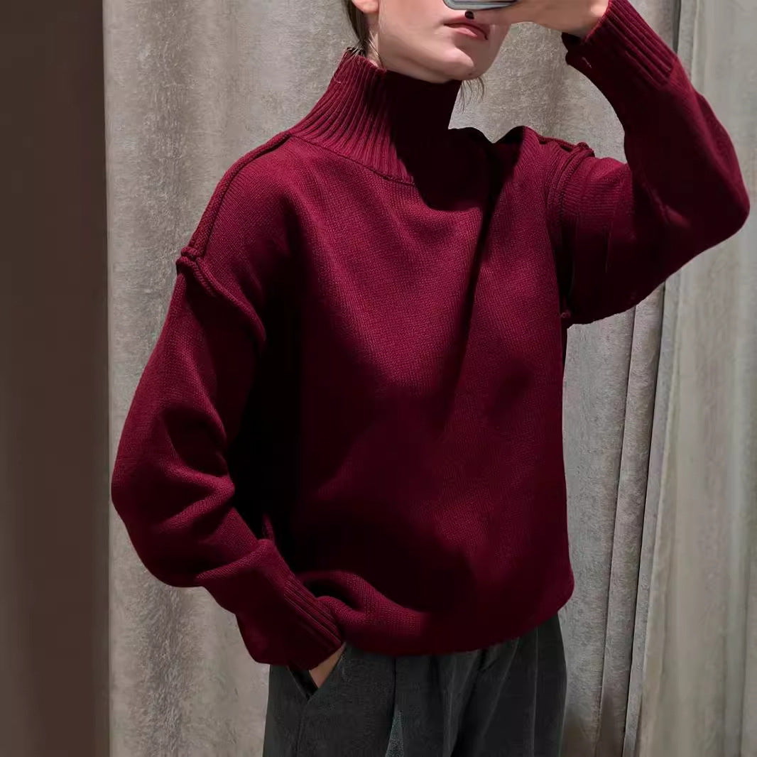 Oversized Ribbed Turtleneck Jumper for Women