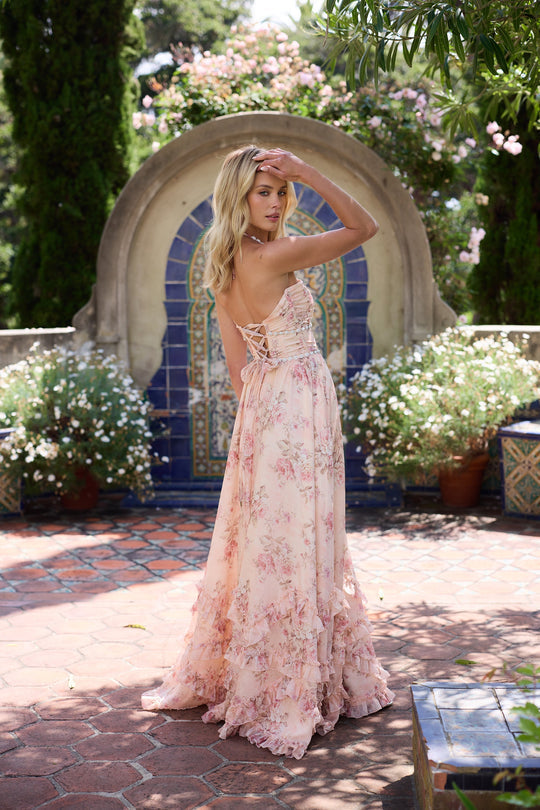 Halter Neck Floral Wedding Guest Maxi Dress for Women