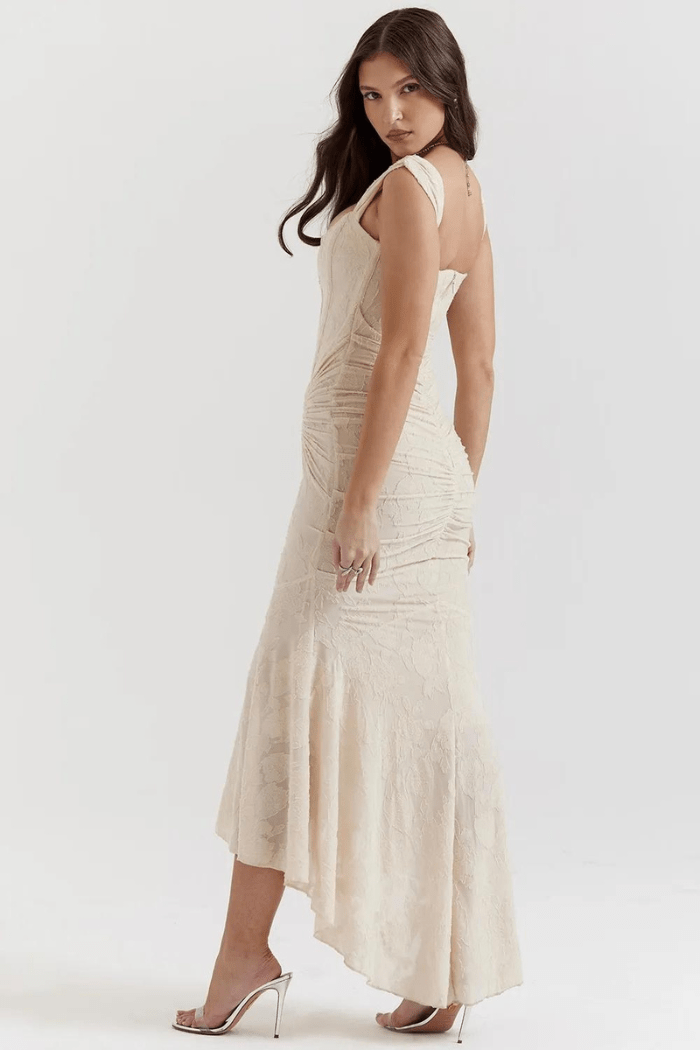 Lace Corset Wedding Guest Midi Dress for Women