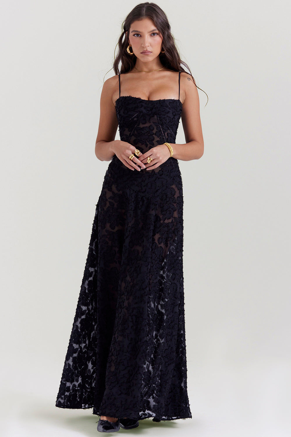 Lace-Up Wedding Guest Maxi Dress for Women
