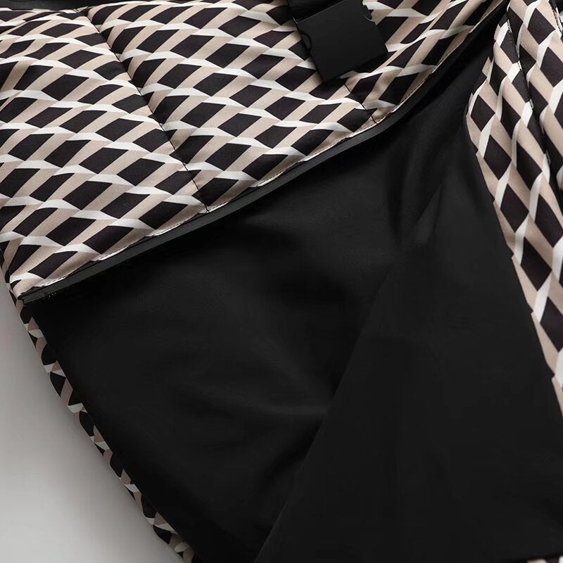 Hooded Puffer Jacket with Belt for Women