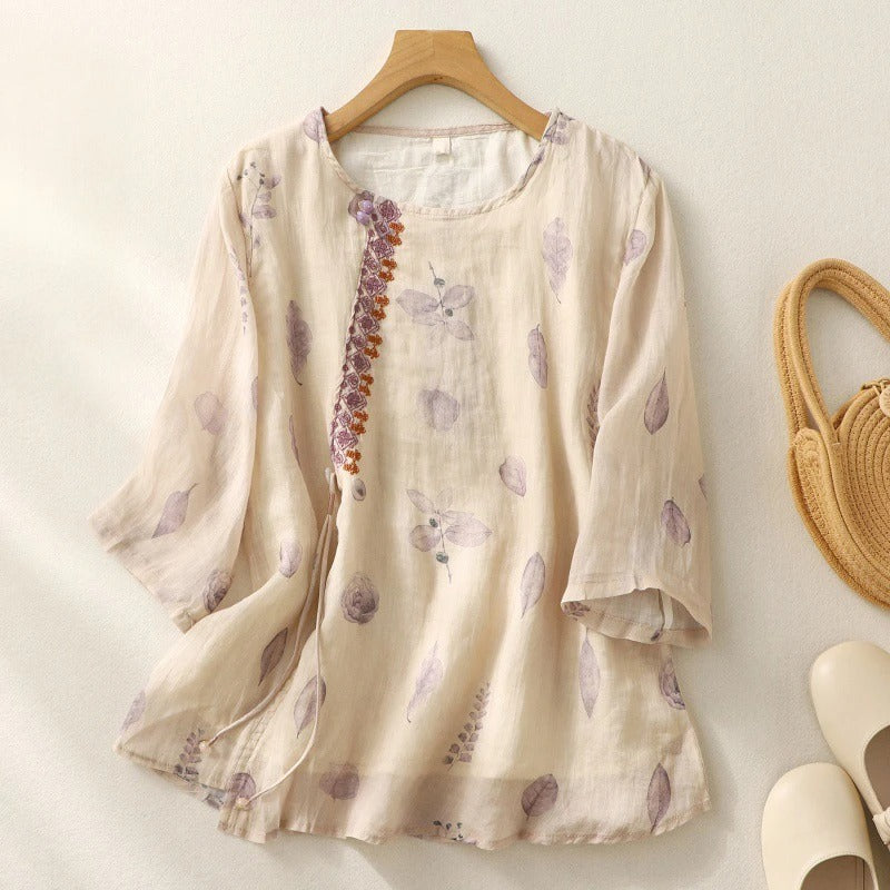 Floral Relaxed Blouse for Women