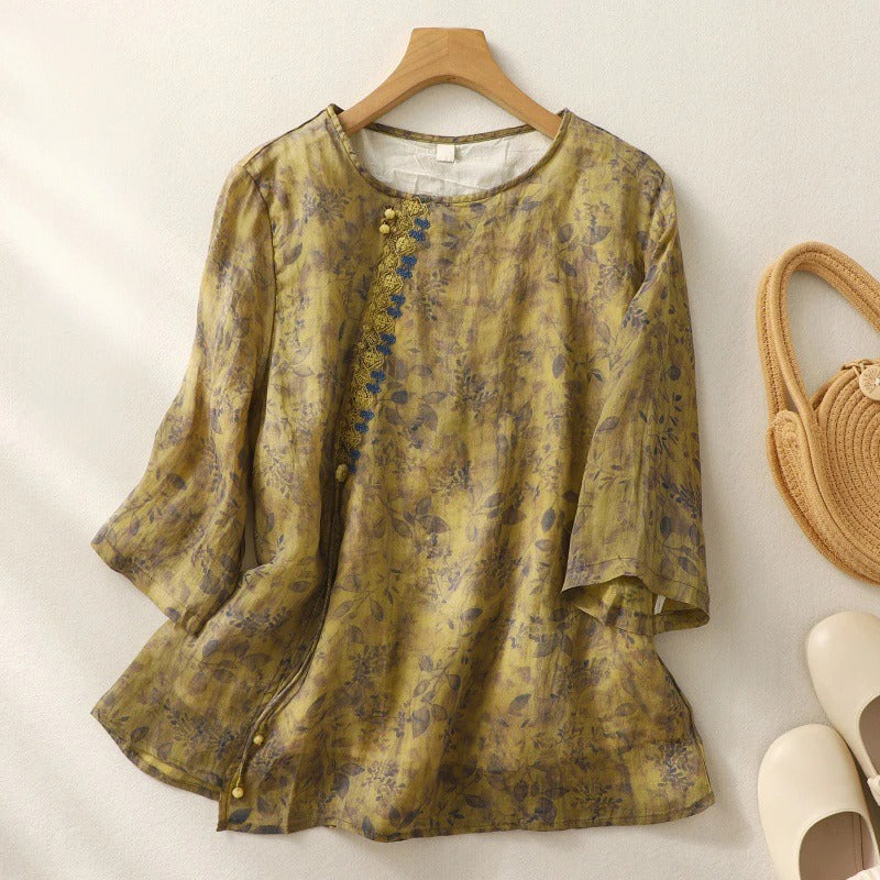 Floral Relaxed Blouse for Women
