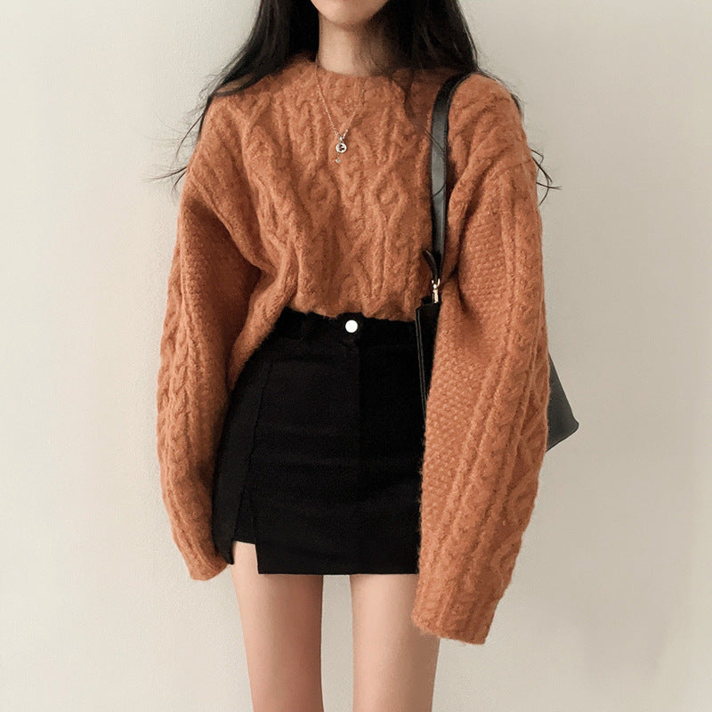 Women's Cable Knit Cropped Jumper