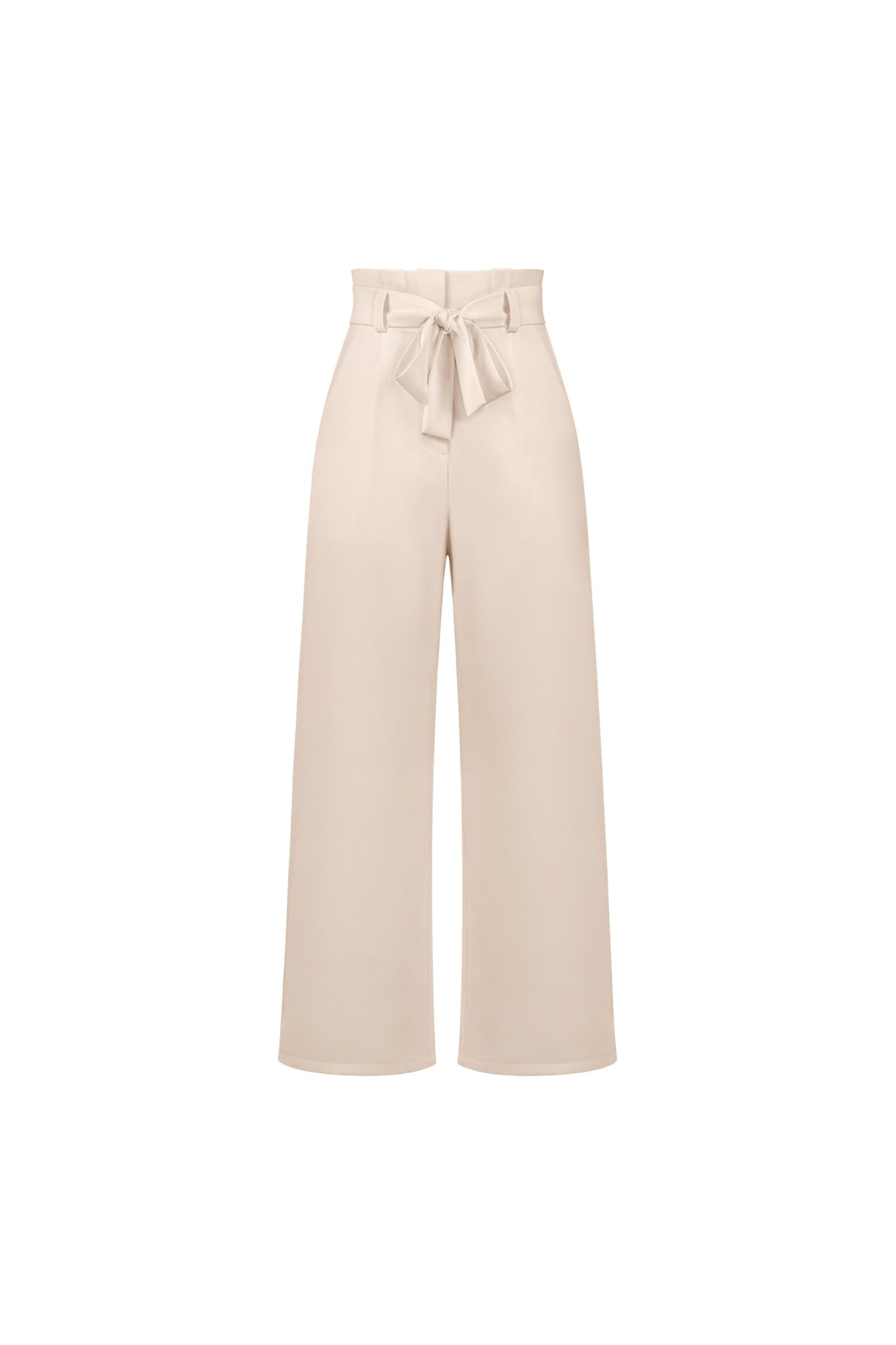 Wide Leg Belted Linen Trousers for Women