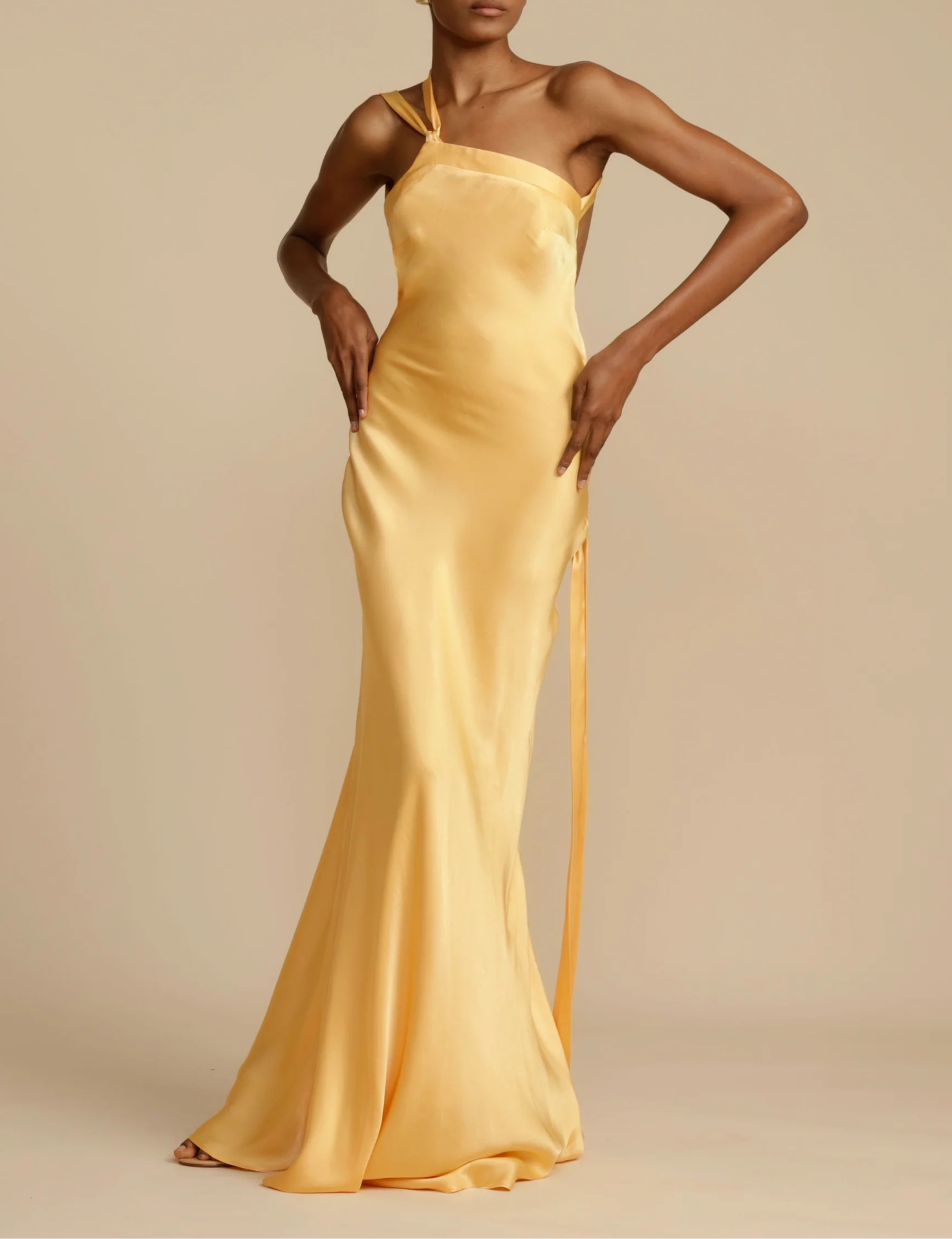 Satin Backless Maxi Dress for Women