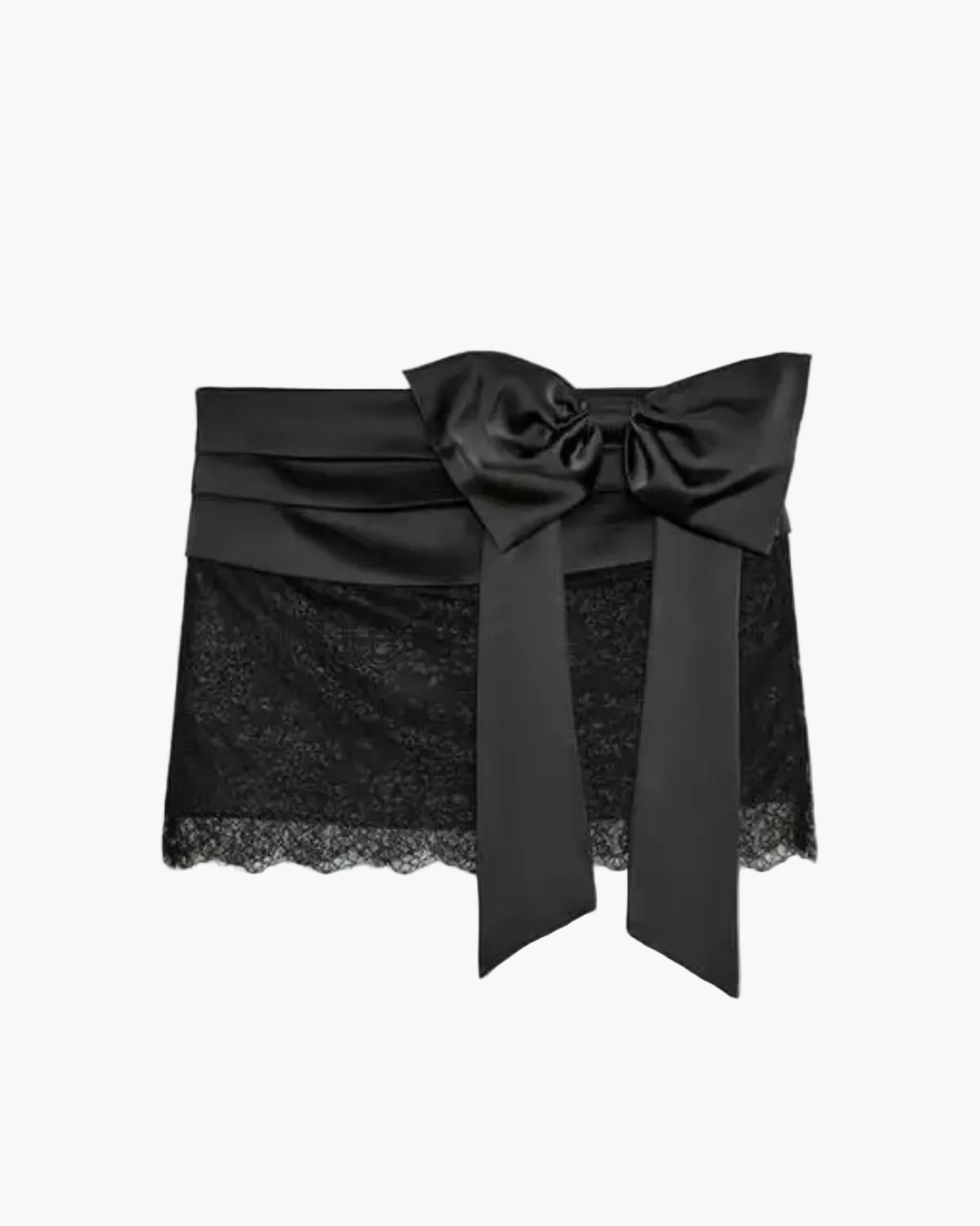 Mesh Lace Skirt with Bow Detail for Women