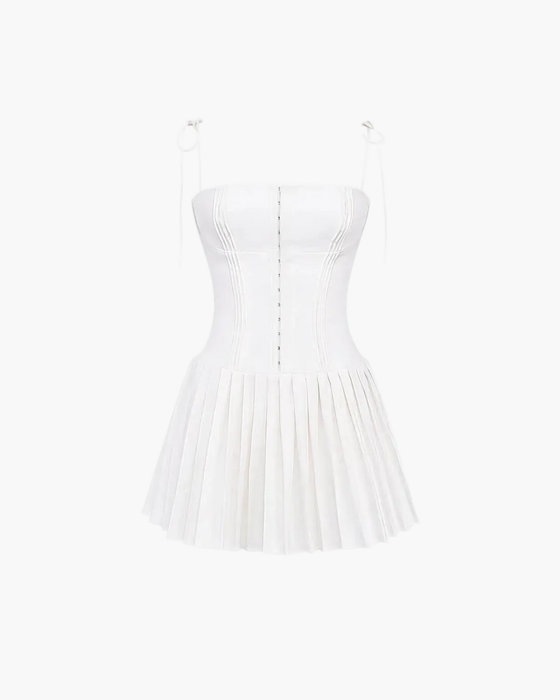 Pleated Mini Dress with Corset Bodice for Women