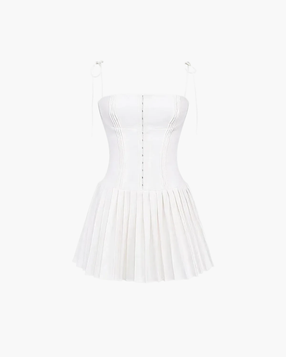 Pleated Mini Dress with Corset Bodice for Women