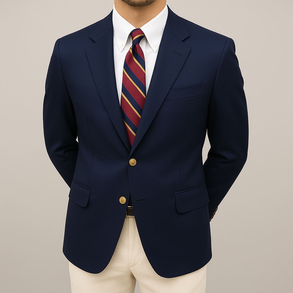 Single Breasted Blazer with Gold Buttons for Men