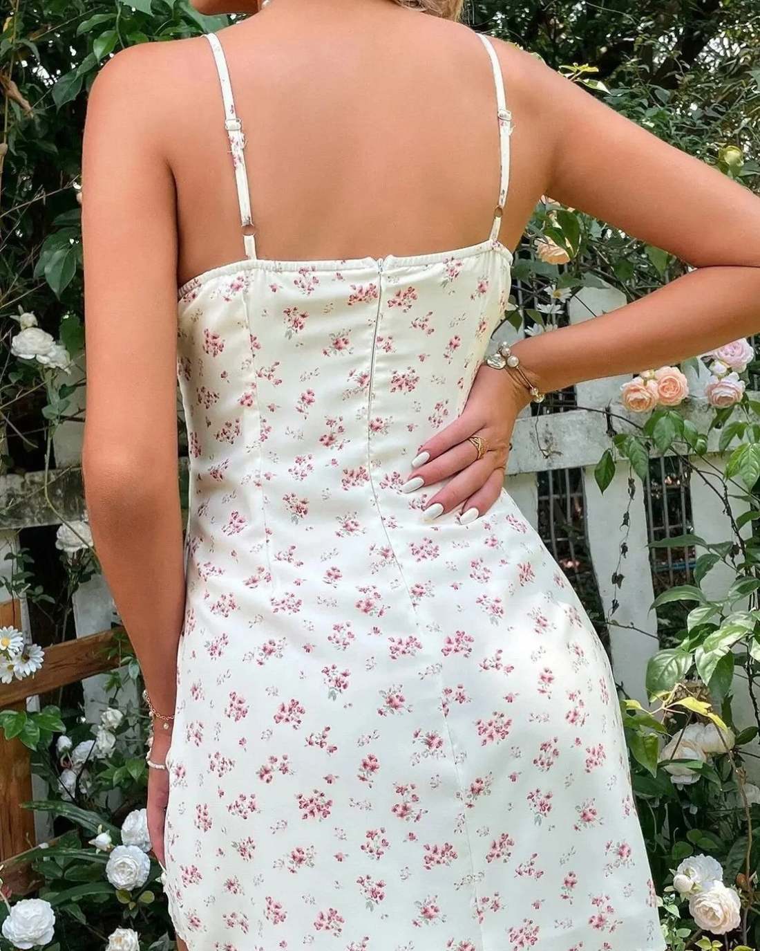 Floral Lace Trim Cami Mini Dress for Women