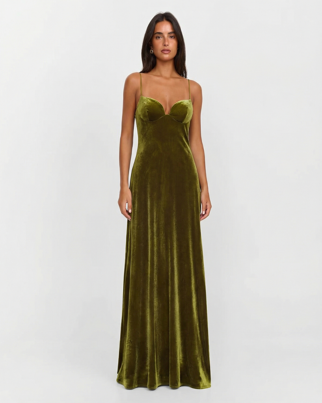 Velvet Sweetheart Neckline Maxi Dress for Women