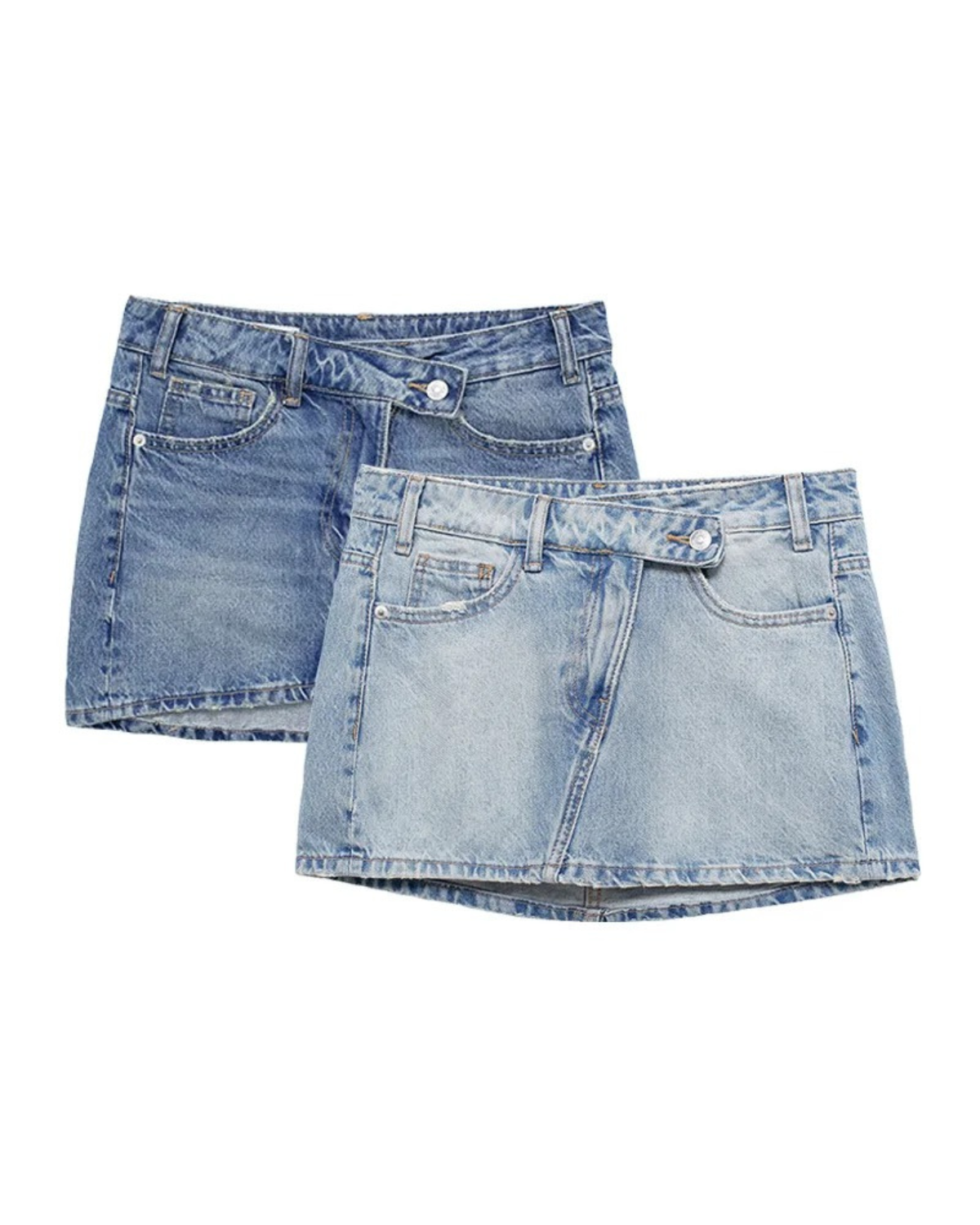 Denim Asymmetric Waist Mini Skirt for Women