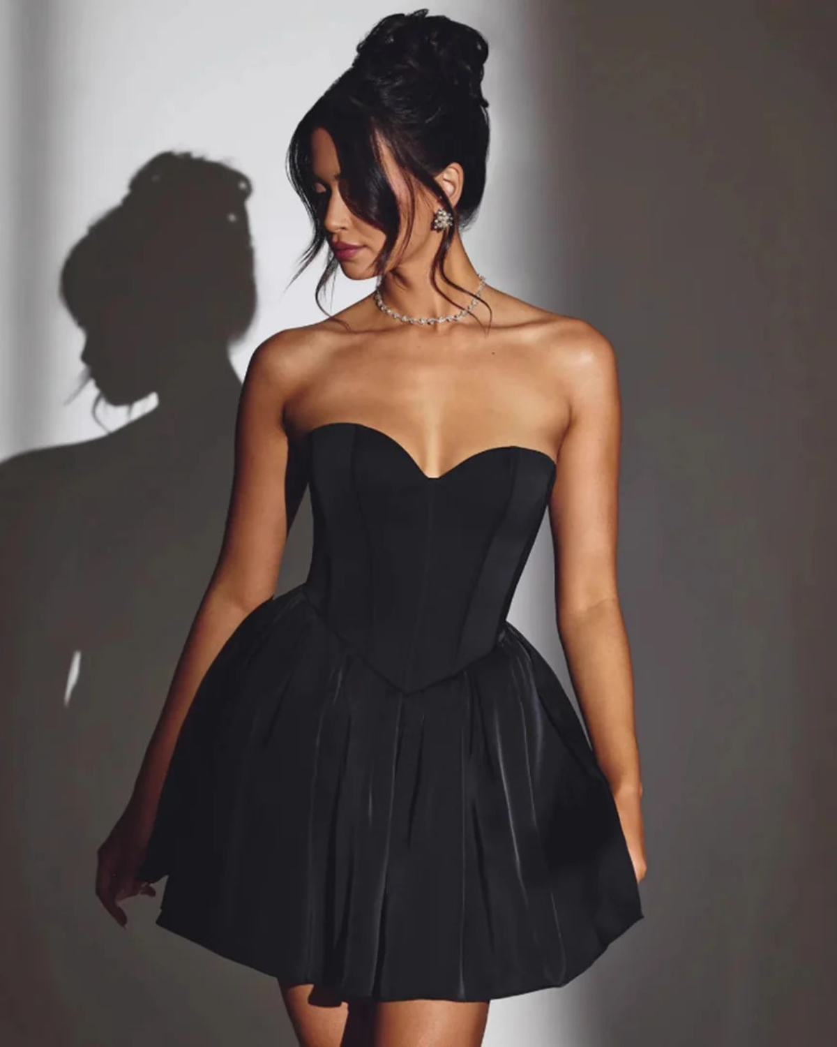 Mini Cocktail Dress with Corset Bodice for Women