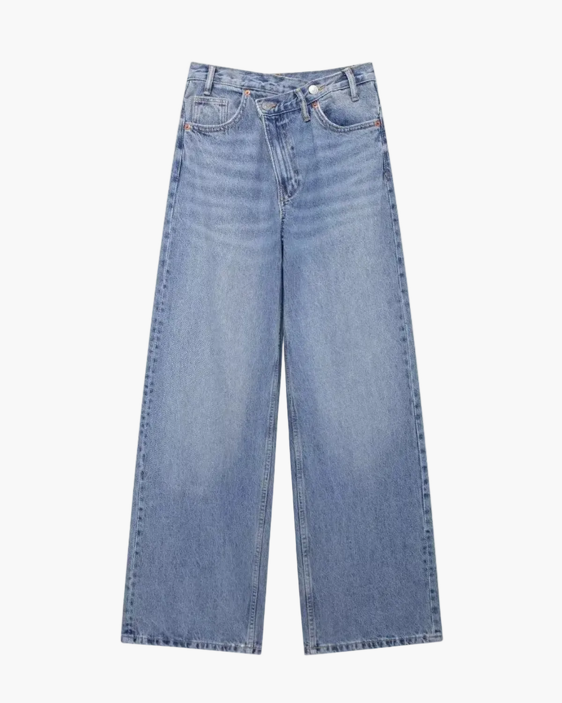High Waist Straight Leg Denim Pants for Women