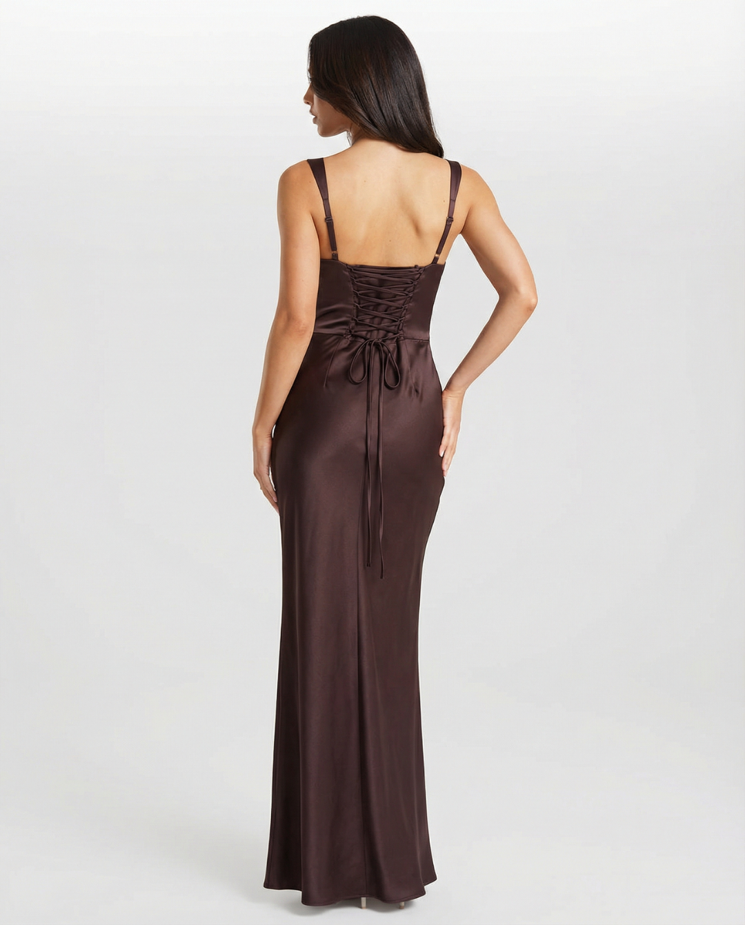 Slim Fit Satin Maxi Dress for Women