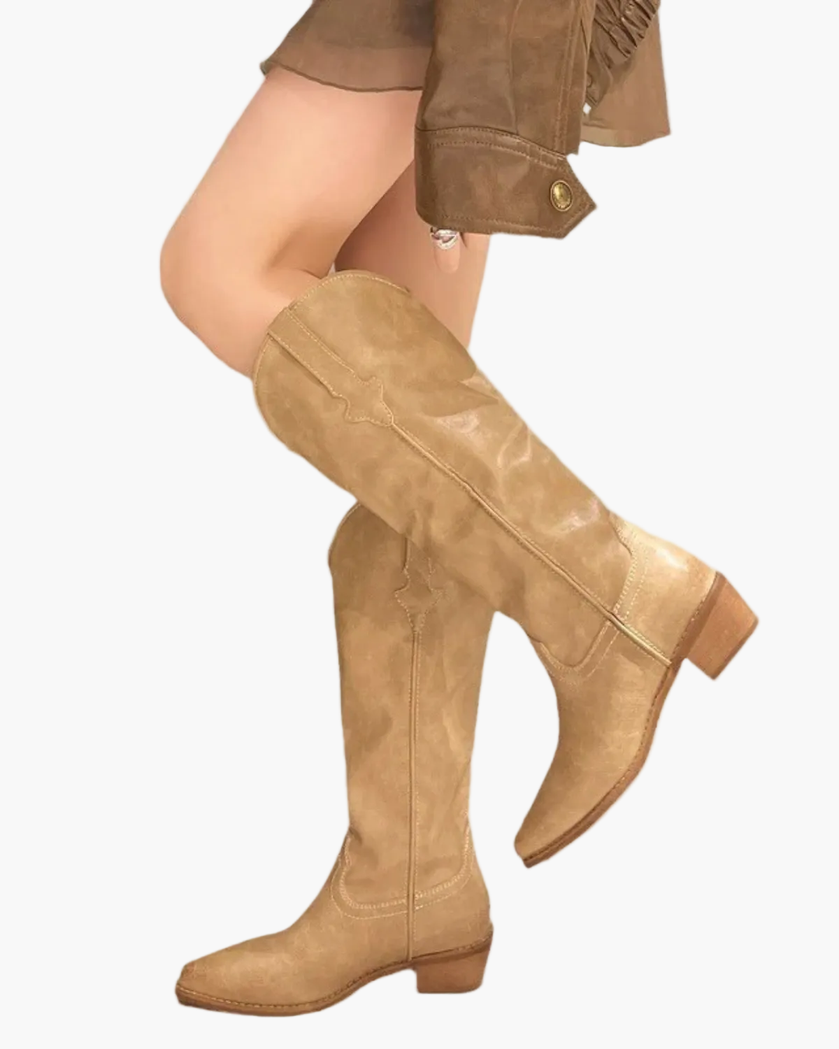 Chunky Low Heel Cowboy Boots for Women