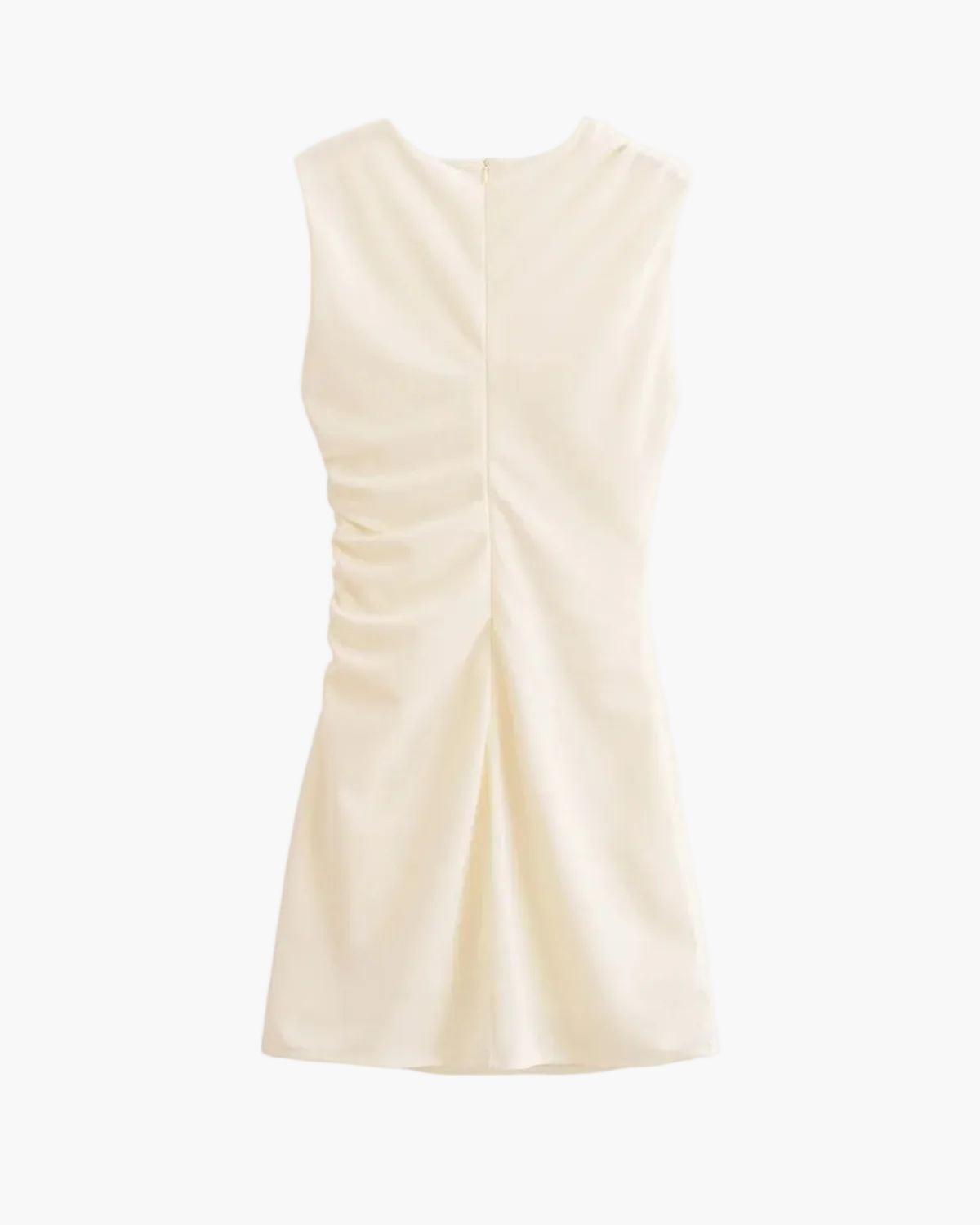 Sleeveless Draped Mini Dress with Zipper for Women