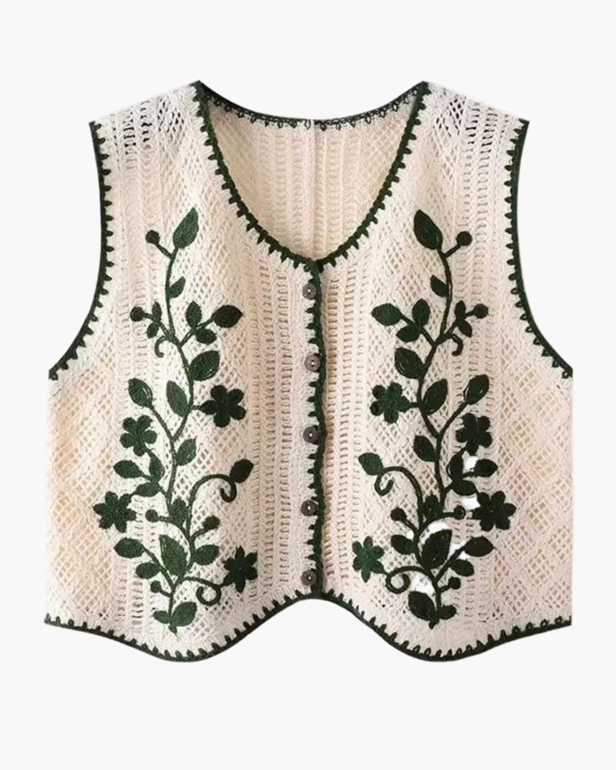Crochet Top with Floral Pattern for Women