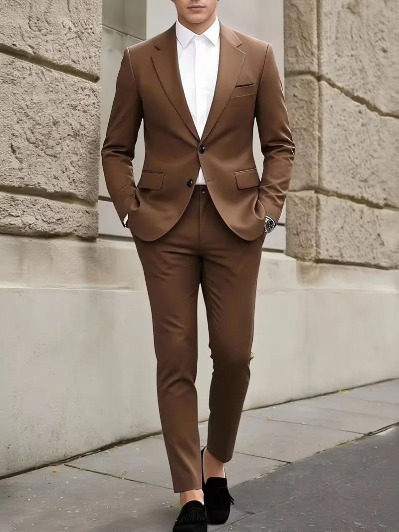 Slim Fit Suit Set for Men