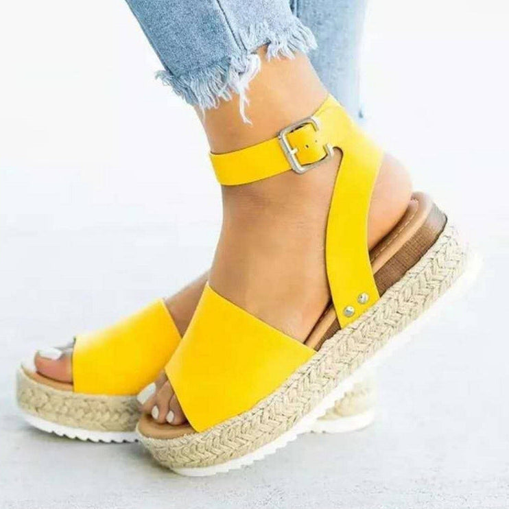 Open Toe Platform Sandals with Ankle Strap for Women