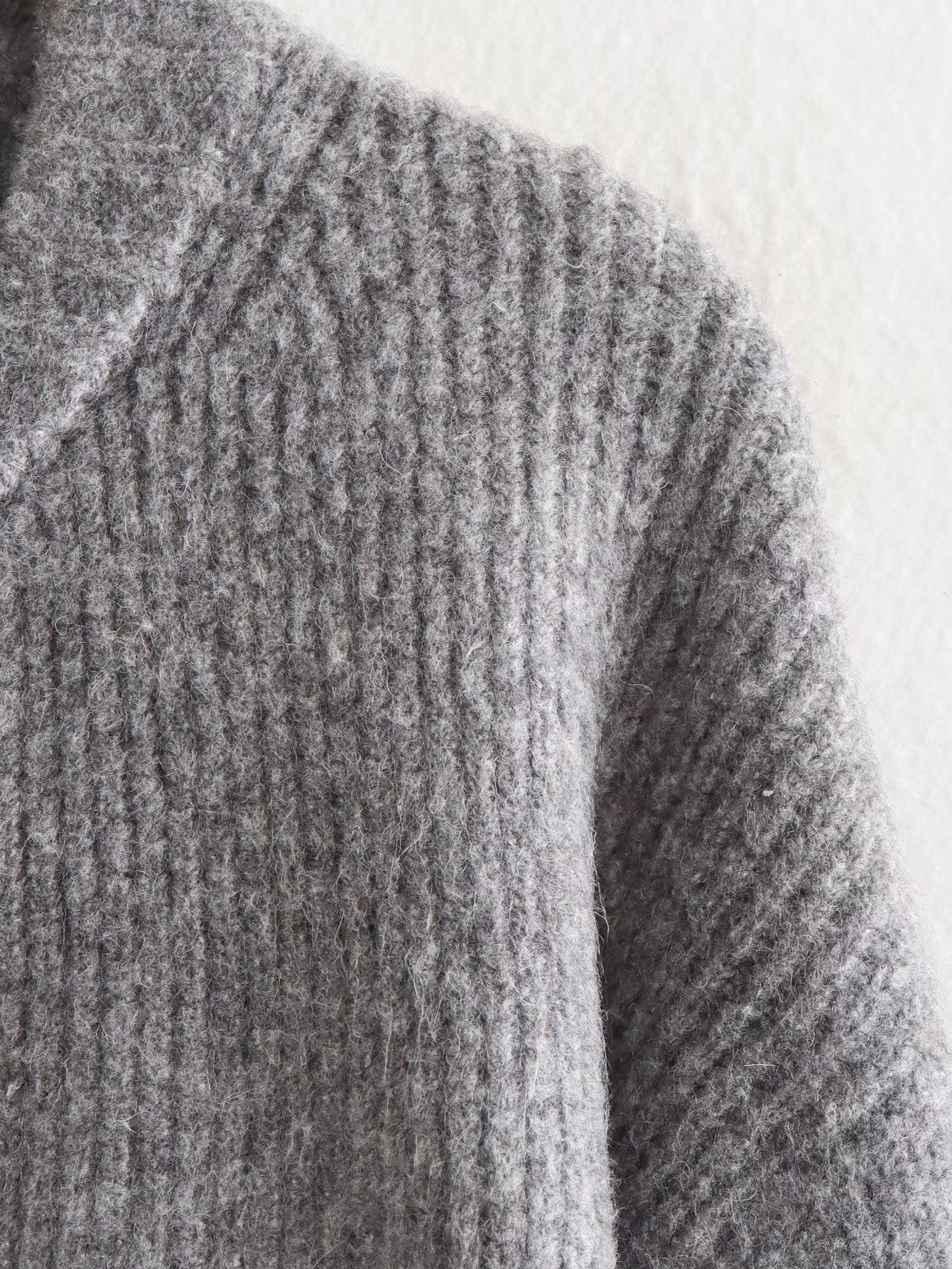 Zip Up Knitted Cardigan with Round Neck for Women