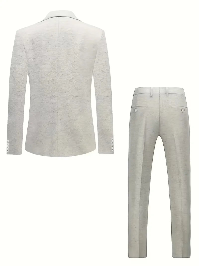 Linen Slim Fit Suit Set for Men