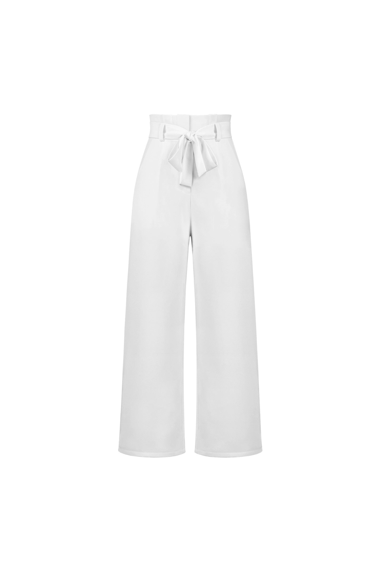 Wide Leg Belted Linen Trousers for Women