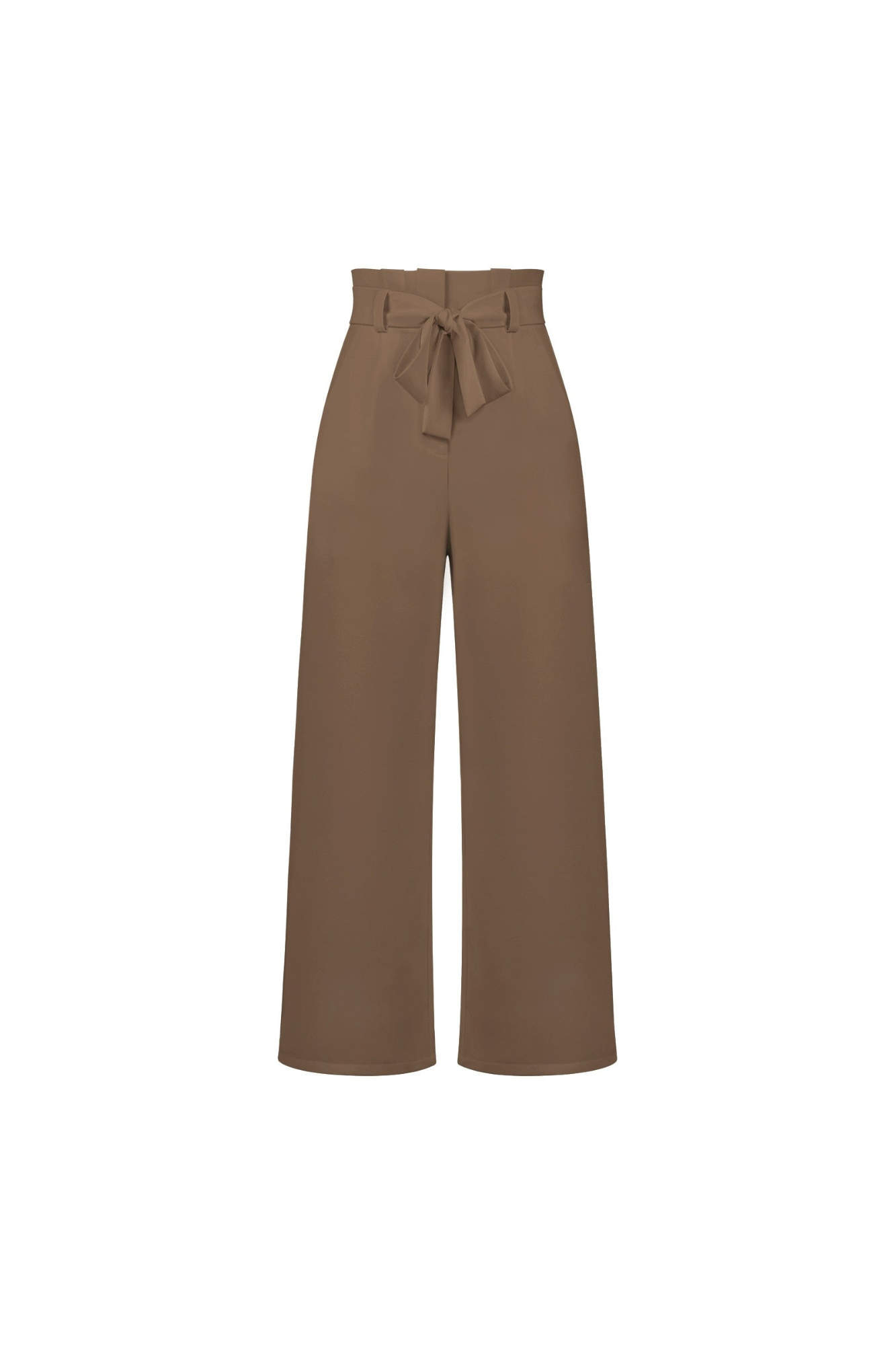 Wide Leg Belted Linen Trousers for Women