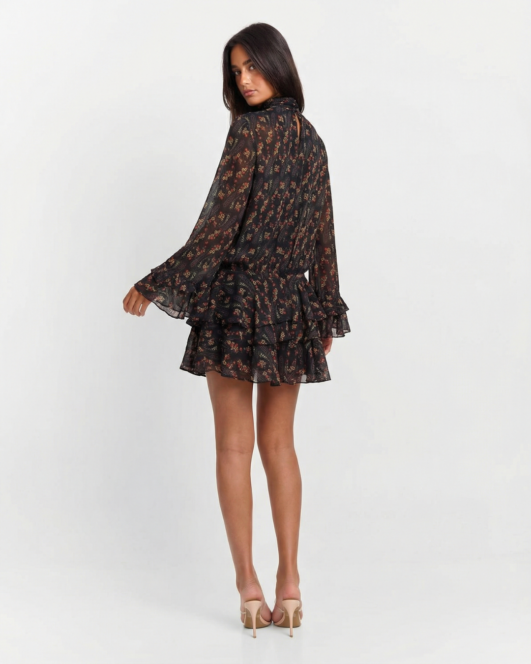Floral Tiered Ruffle Mini Dress for Women