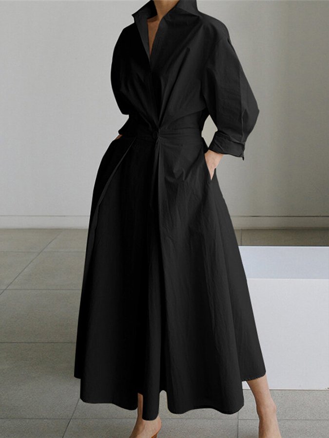 Wrap Shirt Maxi Dress Wedding Guest for Women