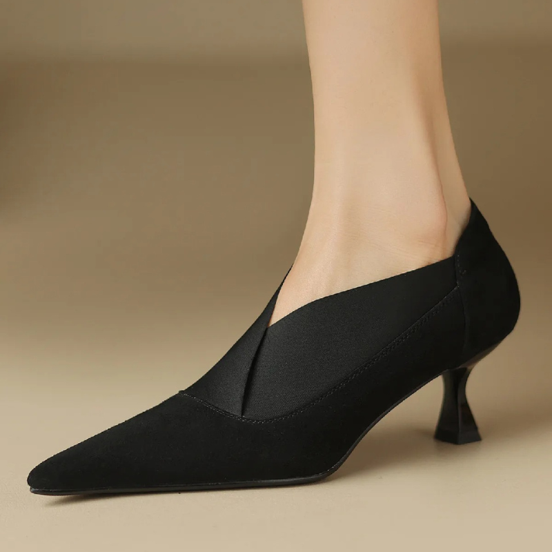 Pointed Toe Kitten Heels Ankle Boots for Women