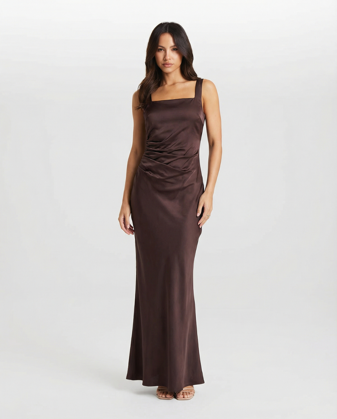 Slim Fit Satin Maxi Dress for Women