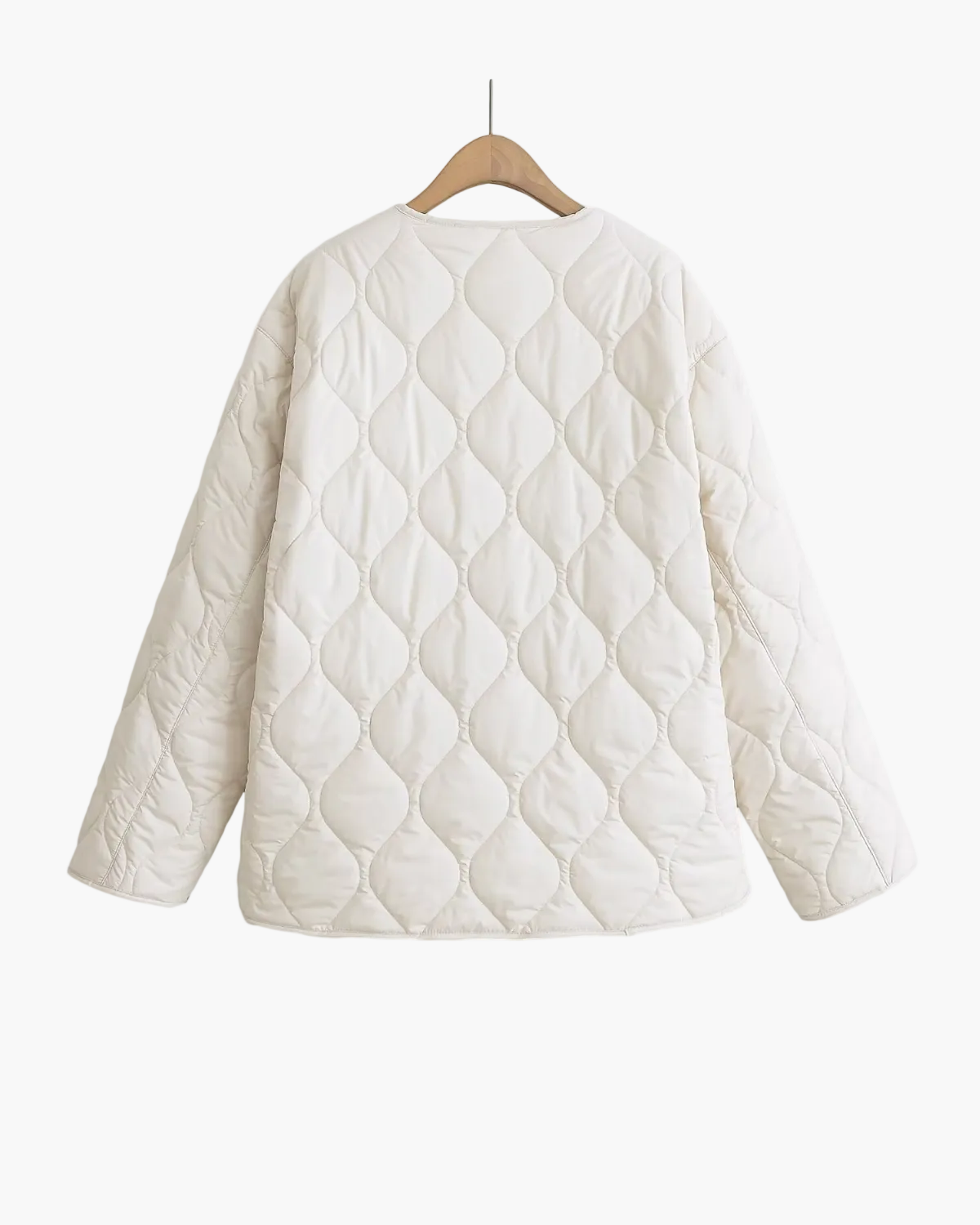 Quilted Jacket with Front Bow Ties for Women