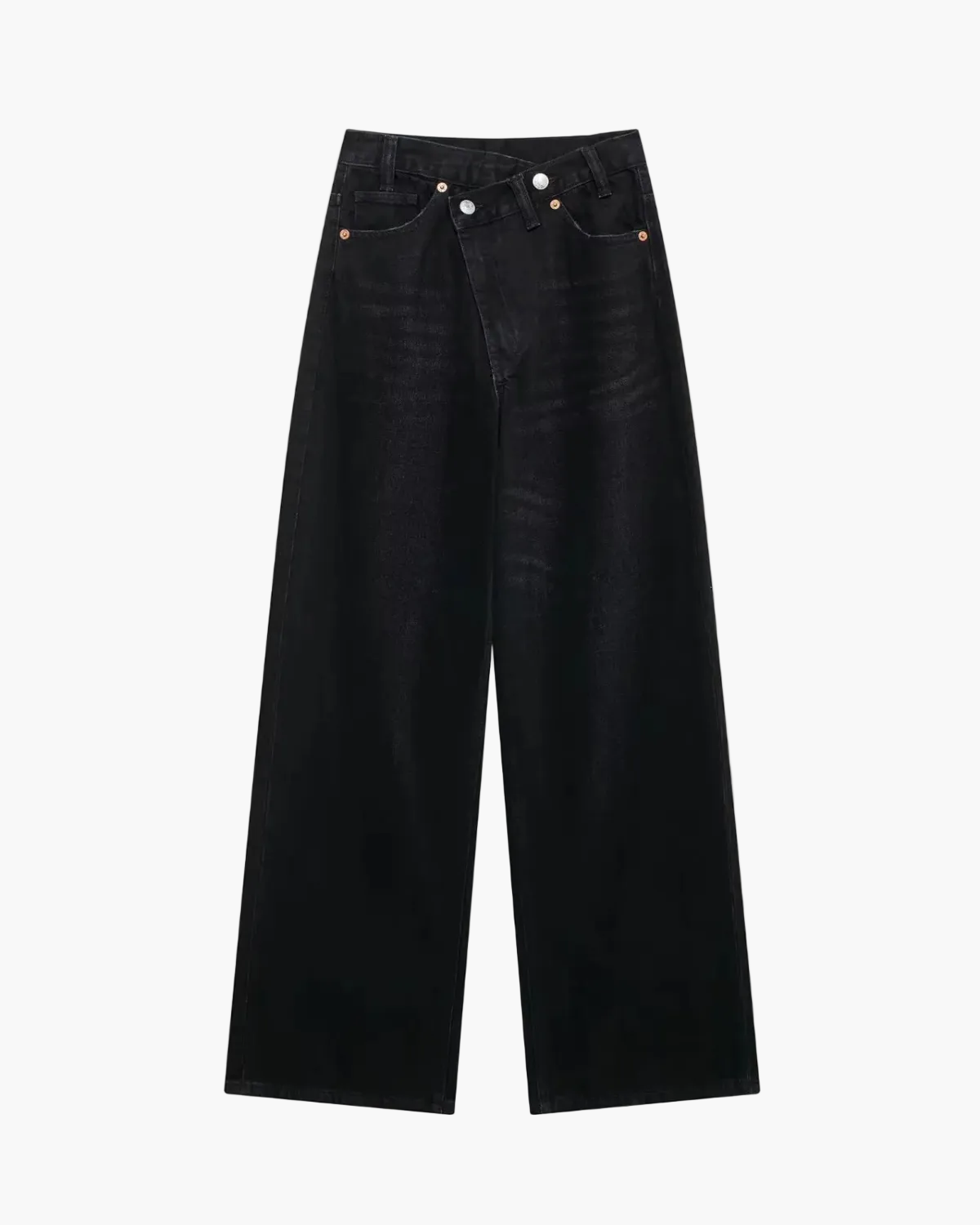 High Waist Straight Leg Denim Pants for Women