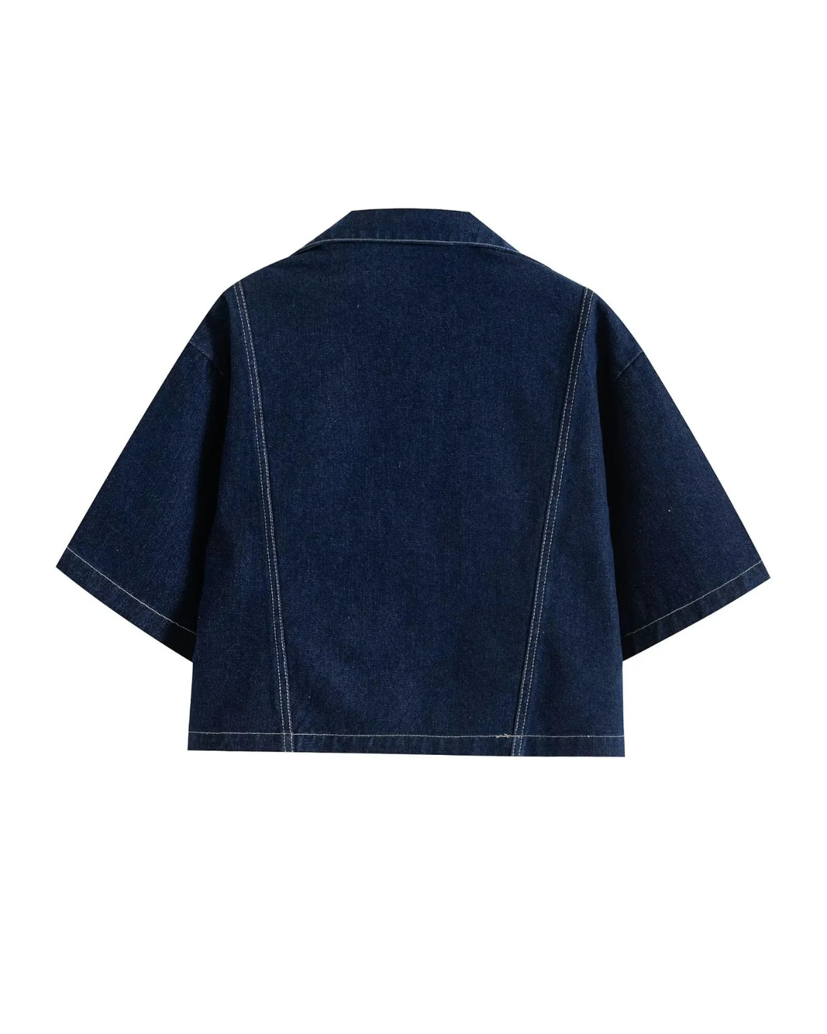 Denim Set with Button-Up Top and Mini Skirt for Women