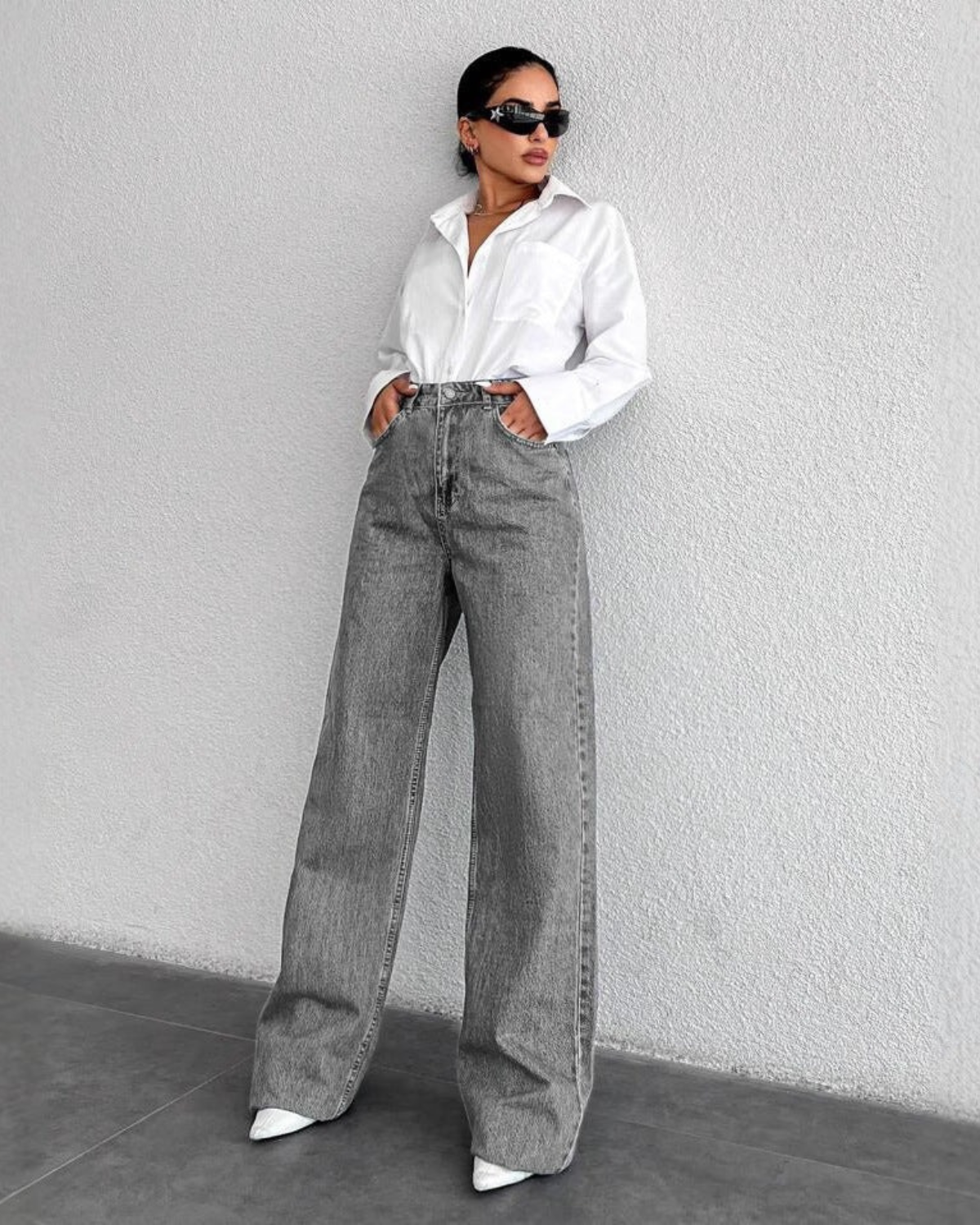 High Waisted Full Length Denim Jeans for Women