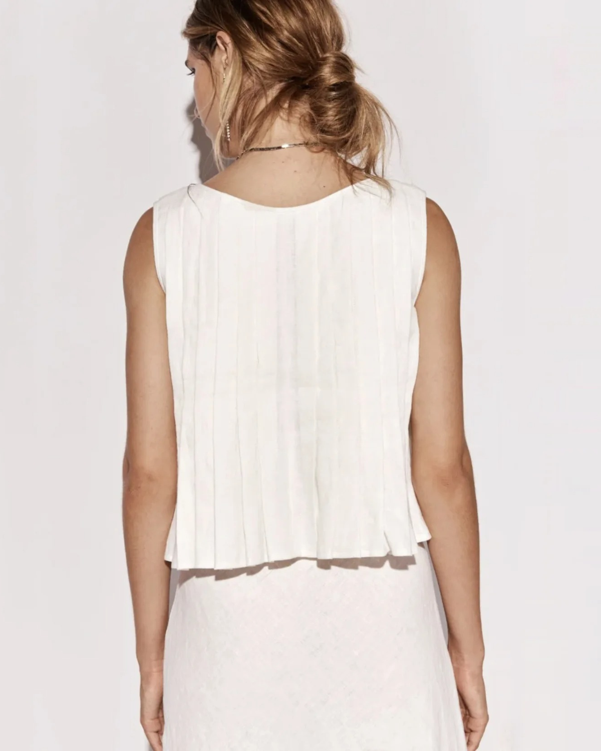 Sleeveless Peplum Top with Front Ties for Women